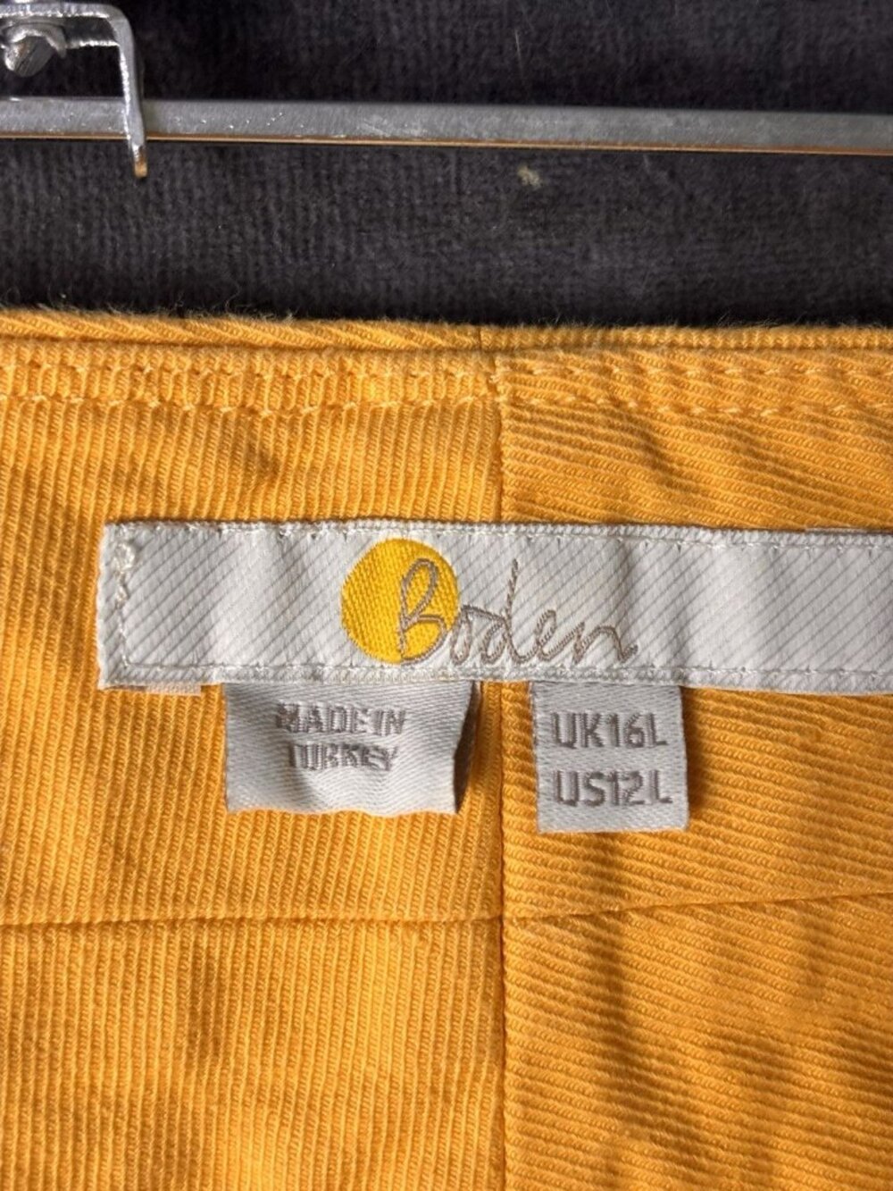 Boden Yellow Wide Leg Pants Womens US 12L Linen Blend High Rise Button - Picture 10 of 12